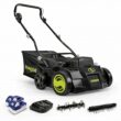 Sun Joe 24V-X2-DTS15 Cordless Scarifier and Dethatcher Brushless Motor with 2 24V 4Ah Batteries