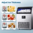 SIMZLIFE 350 lbs/24H Full Size Cubes Commercial Ice Maker in Silver Stainless Steel with 44-lb Ice Storage Bin and Auto-cleaning