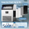 SIMZLIFE 350 lbs/24H Full Size Cubes Commercial Ice Maker in Silver Stainless Steel with 44-lb Ice Storage Bin and Auto-cleaning
