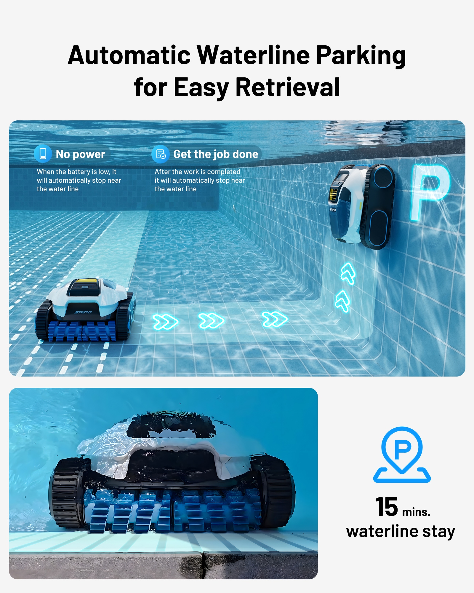 MAMMOTION SPINO E1 18.62-in Robotic Pool Vacuum MAMMOTION SPINO E1 18.62-in Robotic Pool Vacuum