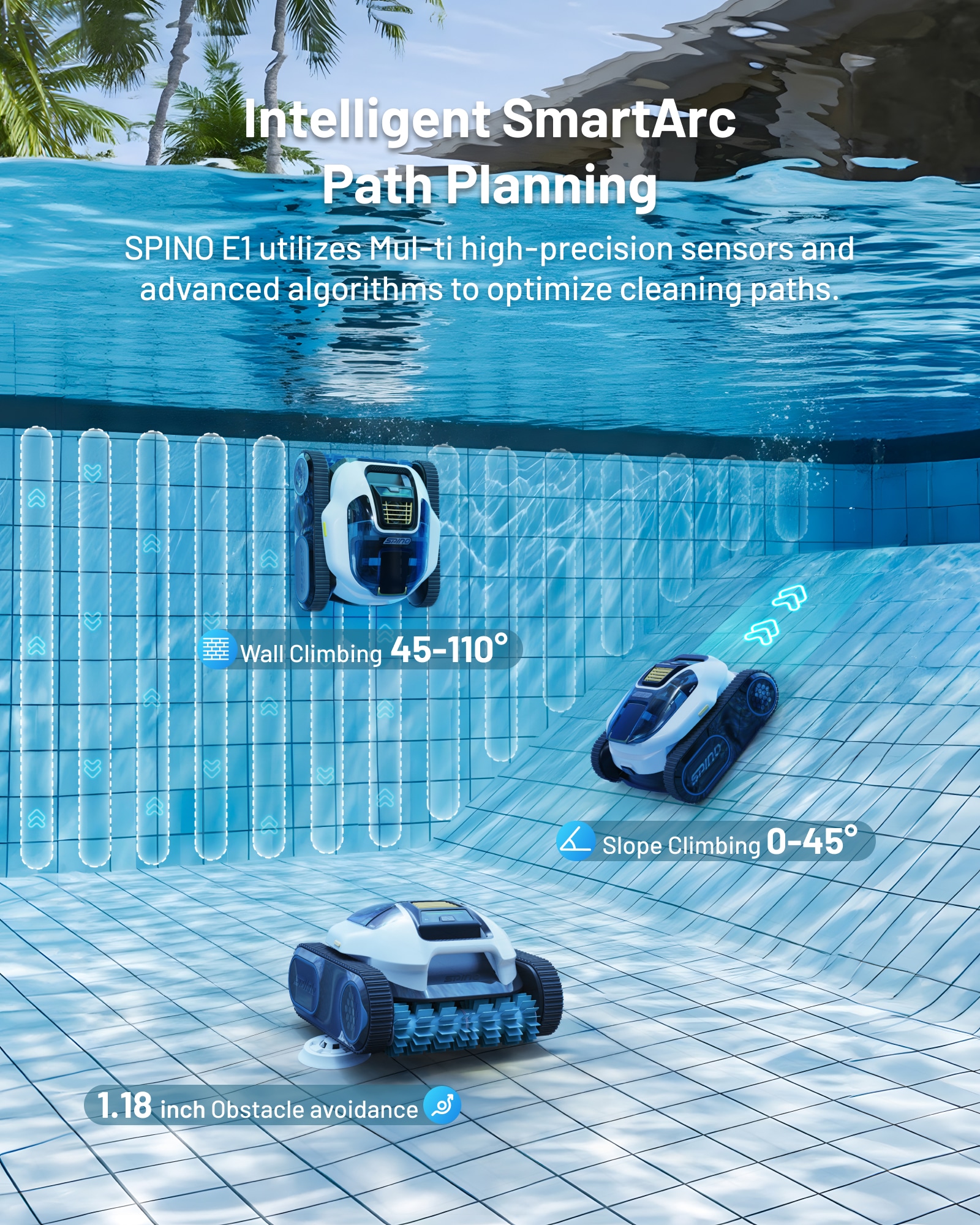 MAMMOTION SPINO E1 18.62-in Robotic Pool Vacuum MAMMOTION SPINO E1 18.62-in Robotic Pool Vacuum