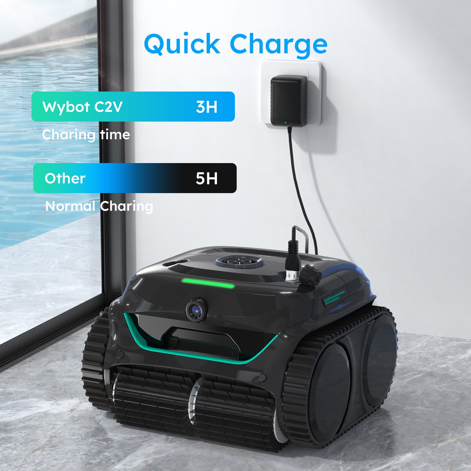 Wybot C2 Vision 12-in Robotic Pool Vacuum Wybot Wybot C2 Vision 12-in Robotic Pool Vacuum