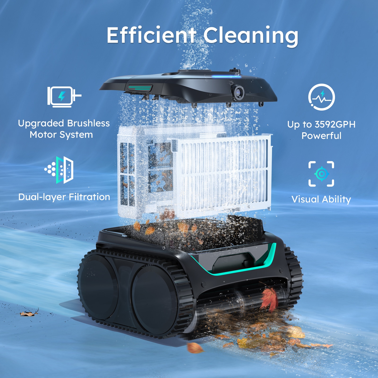 Wybot C2 Vision 12-in Robotic Pool Vacuum Wybot Wybot C2 Vision 12-in Robotic Pool Vacuum