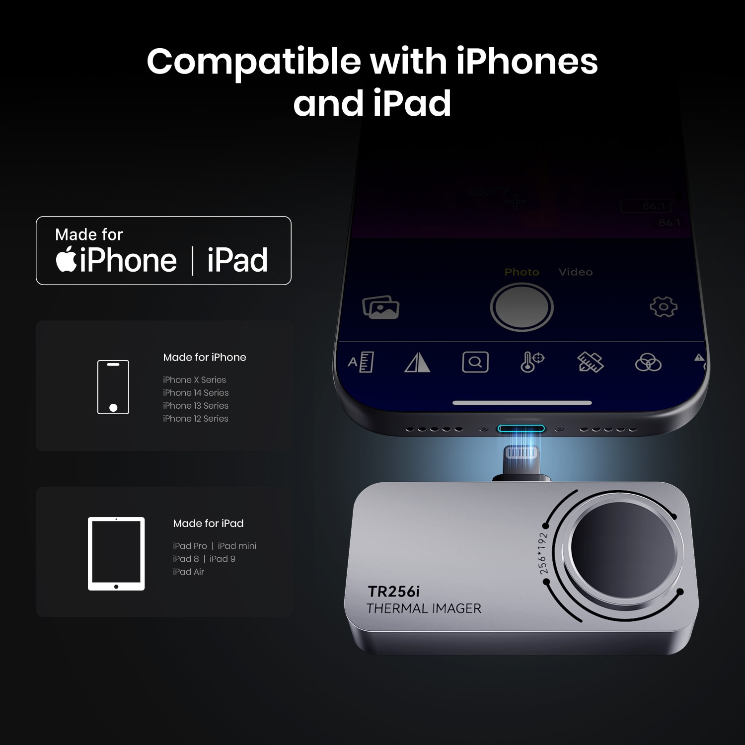 MILESEEY iPhone/iPad Plug-in Inspection 49152-Pixel Thermal Camera MILESEEY iPhone/iPad Plug-in Inspection 49152-Pixel Thermal Camera