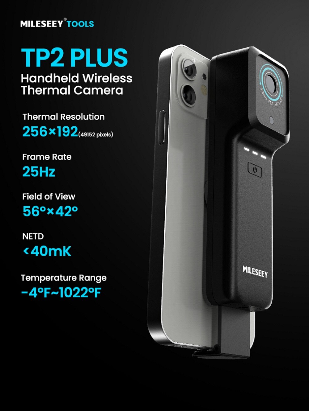 MILESEEY WiFi Wireless Phone Connected Dual View Display 256-Pixel Thermal Camera MILESEEY WiFi Wireless Phone Connected Dual View Display 256-Pixel Thermal Camera