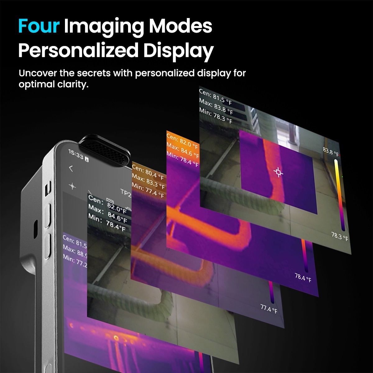 MILESEEY WiFi Wireless Phone Connected Dual View Display 256-Pixel Thermal Camera MILESEEY WiFi Wireless Phone Connected Dual View Display 256-Pixel Thermal Camera