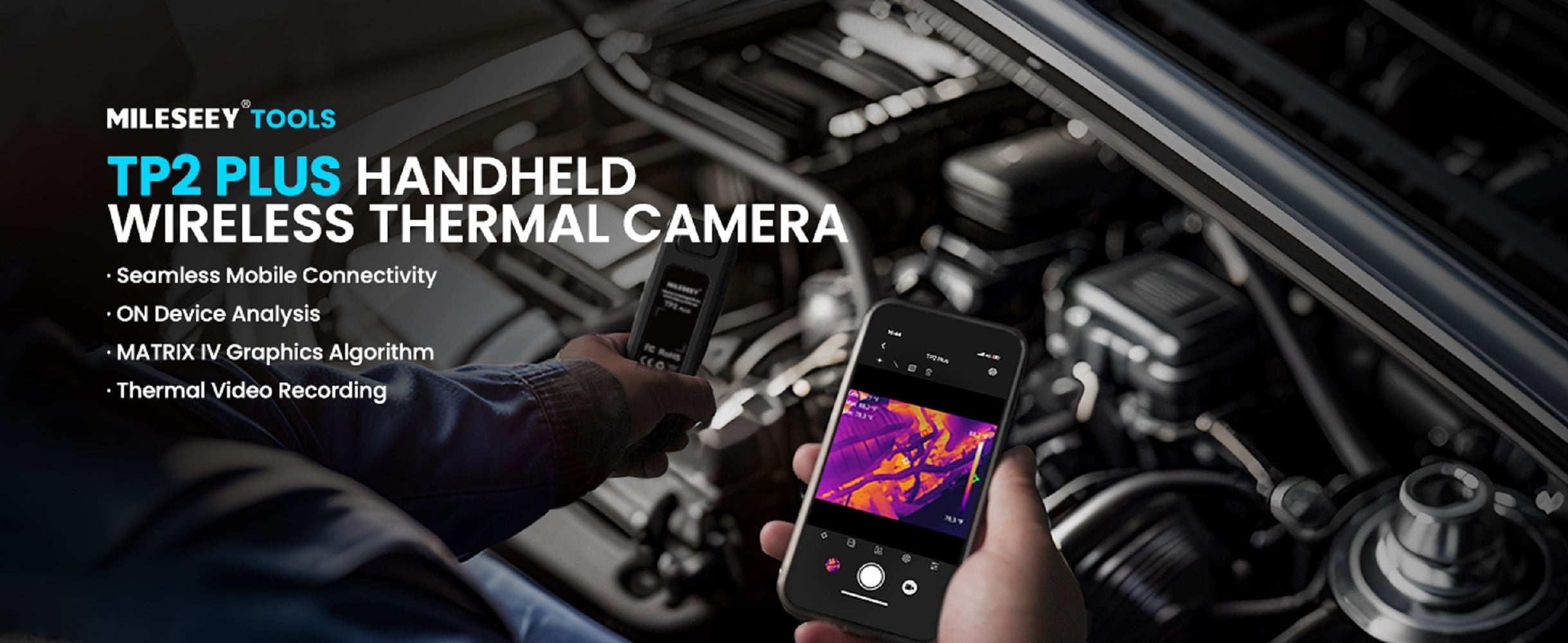 MILESEEY WiFi Wireless Phone Connected Dual View Display 256-Pixel Thermal Camera MILESEEY WiFi Wireless Phone Connected Dual View Display 256-Pixel Thermal Camera