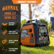 GENMAX 4000 Starting / 3200 Running Watt Gasoline Single Fuel Portable Generator GENMAX 4000 Starting / 3200 Running Watt Gasoline Single Fuel Portable Generator