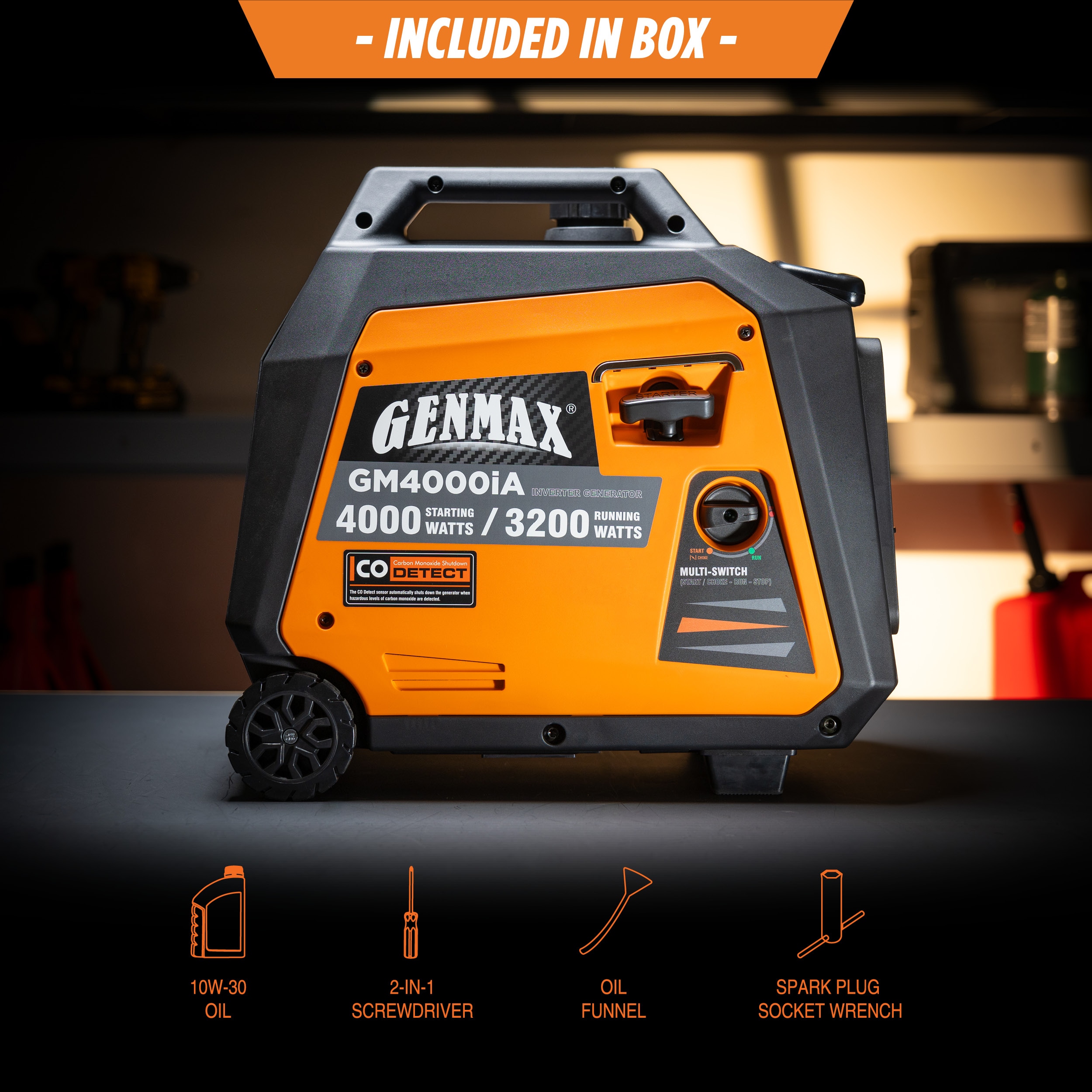 GENMAX 4000 Starting / 3200 Running Watt Gasoline Single Fuel Portable Generator GENMAX 4000 Starting / 3200 Running Watt Gasoline Single Fuel Portable Generator