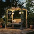 Homsee 82.1 Inch Wide Cedar Wood Arbor Gazebo Swing Chair for Two with Ergonomic High Back Pavilion Canopy and Galvanized Chains for Backyard Patio and Balcony 82.1''L x 63''W x 81.1''H Brown Homsee 82.1 Inch Wide Cedar Wood Arbor Gazebo Swing Chair for Two with Ergonomic High Back Pavilion Canopy and Galvanized Chains for Backyard Patio and Balcony 82.1''L x 63''W x 81.1''H Brown