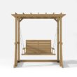 Homsee 82.1 Inch Wide Cedar Wood Arbor Gazebo Swing Chair for Two with Ergonomic High Back Pavilion Canopy and Galvanized Chains for Backyard Patio and Balcony 82.1''L x 63''W x 81.1''H Brown Homsee 82.1 Inch Wide Cedar Wood Arbor Gazebo Swing Chair for Two with Ergonomic High Back Pavilion Canopy and Galvanized Chains for Backyard Patio and Balcony 82.1''L x 63''W x 81.1''H Brown