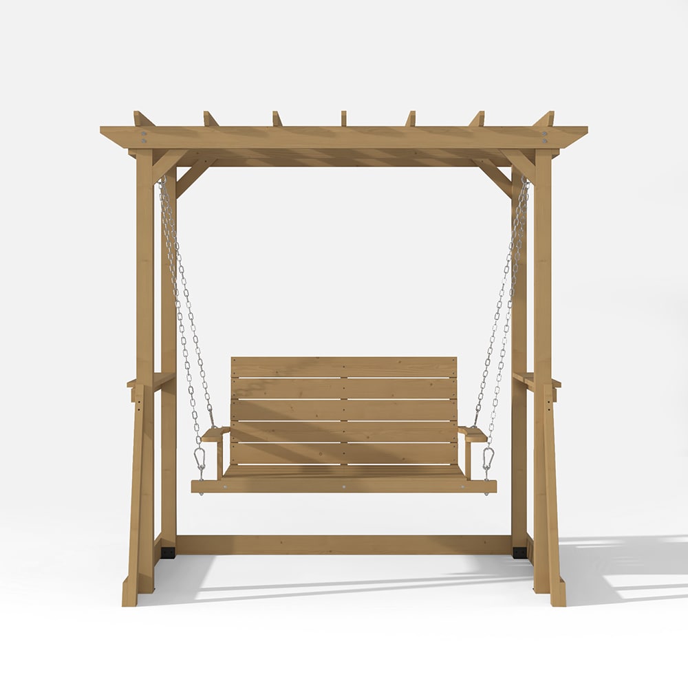 Homsee 82.1 Inch Wide Cedar Wood Arbor Gazebo Swing Chair for Two with Ergonomic High Back Pavilion Canopy and Galvanized Chains for Backyard Patio and Balcony 82.1''L x 63''W x 81.1''H Brown Homsee 82.1 Inch Wide Cedar Wood Arbor Gazebo Swing Chair for Two with Ergonomic High Back Pavilion Canopy and Galvanized Chains for Backyard Patio and Balcony 82.1''L x 63''W x 81.1''H Brown
