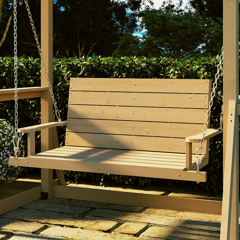 Homsee 82.1 Inch Wide Cedar Wood Arbor Gazebo Swing Chair for Two with Ergonomic High Back Pavilion Canopy and Galvanized Chains for Backyard Patio and Balcony 82.1''L x 63''W x 81.1''H Brown Homsee 82.1 Inch Wide Cedar Wood Arbor Gazebo Swing Chair for Two with Ergonomic High Back Pavilion Canopy and Galvanized Chains for Backyard Patio and Balcony 82.1''L x 63''W x 81.1''H Brown