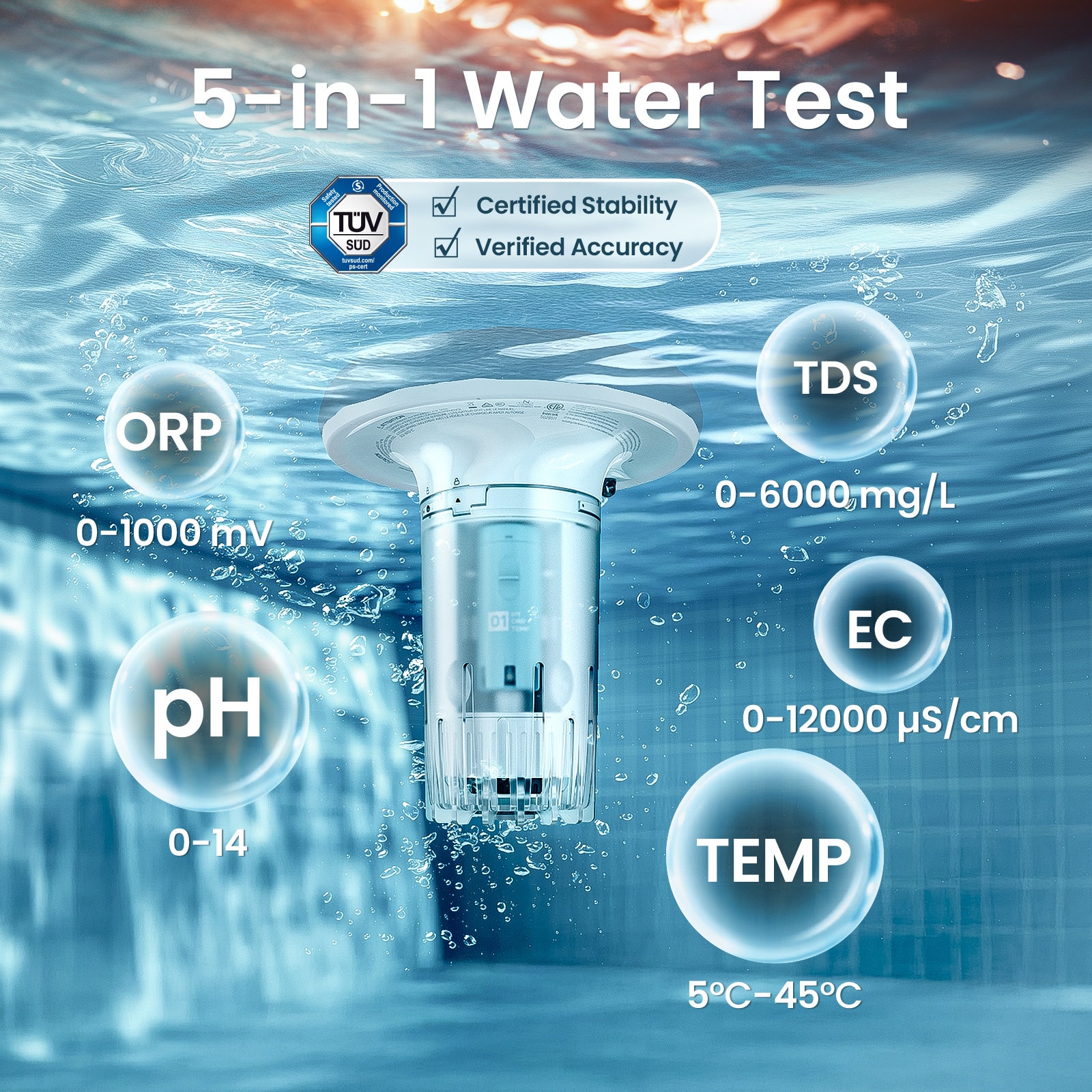 Aiper HydroComm Programmable Wireless Pool Chemical Monitoring System Aiper HydroComm Programmable Wireless Pool Chemical Monitoring System