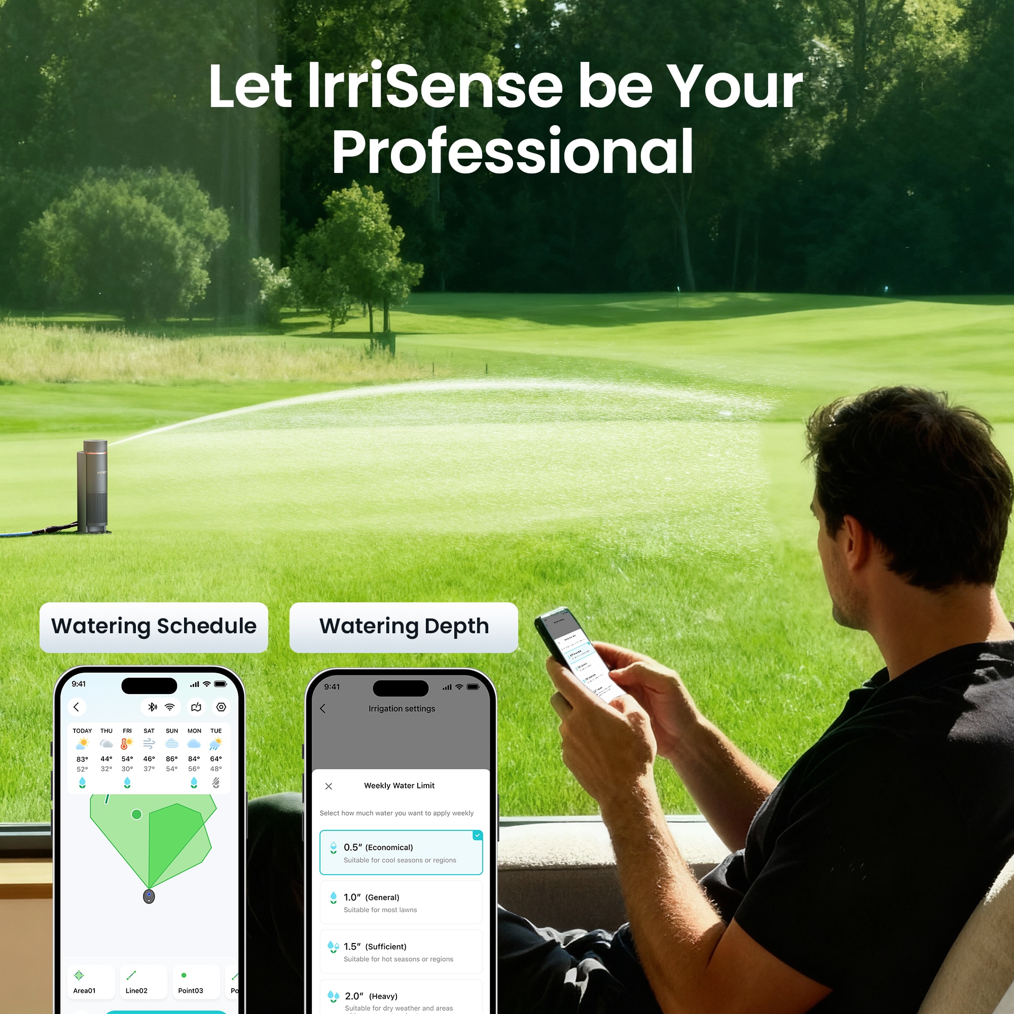 Aiper IrriSense N2 Smart Lawn Irrigator for Areas up to 4300 sq ft with Automatic Fertilizer and Pesticide Dispensing Weather Sensor Watering Customizable Mapping and App Scheduling Aiper IrriSense N2 Smart Lawn Irrigator for Areas up to 4300 sq ft with Automatic Fertilizer and Pesticide Dispensing Weather Sensor Watering Customizable Mapping and App Scheduling
