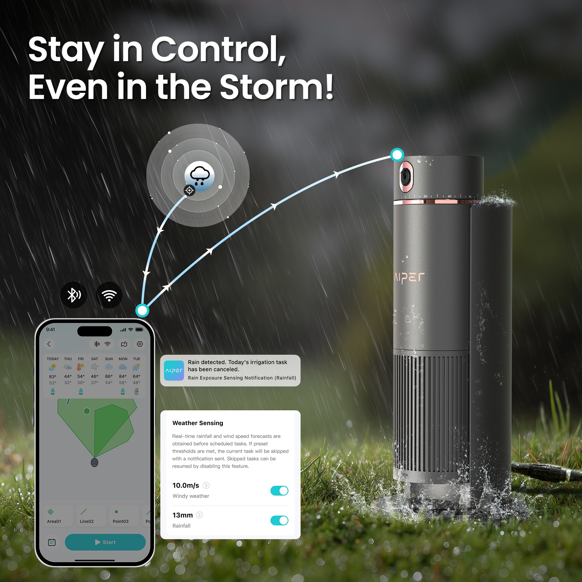 Aiper IrriSense N2 Smart Lawn Irrigator for Areas up to 4300 sq ft with Automatic Fertilizer and Pesticide Dispensing Weather Sensor Watering Customizable Mapping and App Scheduling Aiper IrriSense N2 Smart Lawn Irrigator for Areas up to 4300 sq ft with Automatic Fertilizer and Pesticide Dispensing Weather Sensor Watering Customizable Mapping and App Scheduling