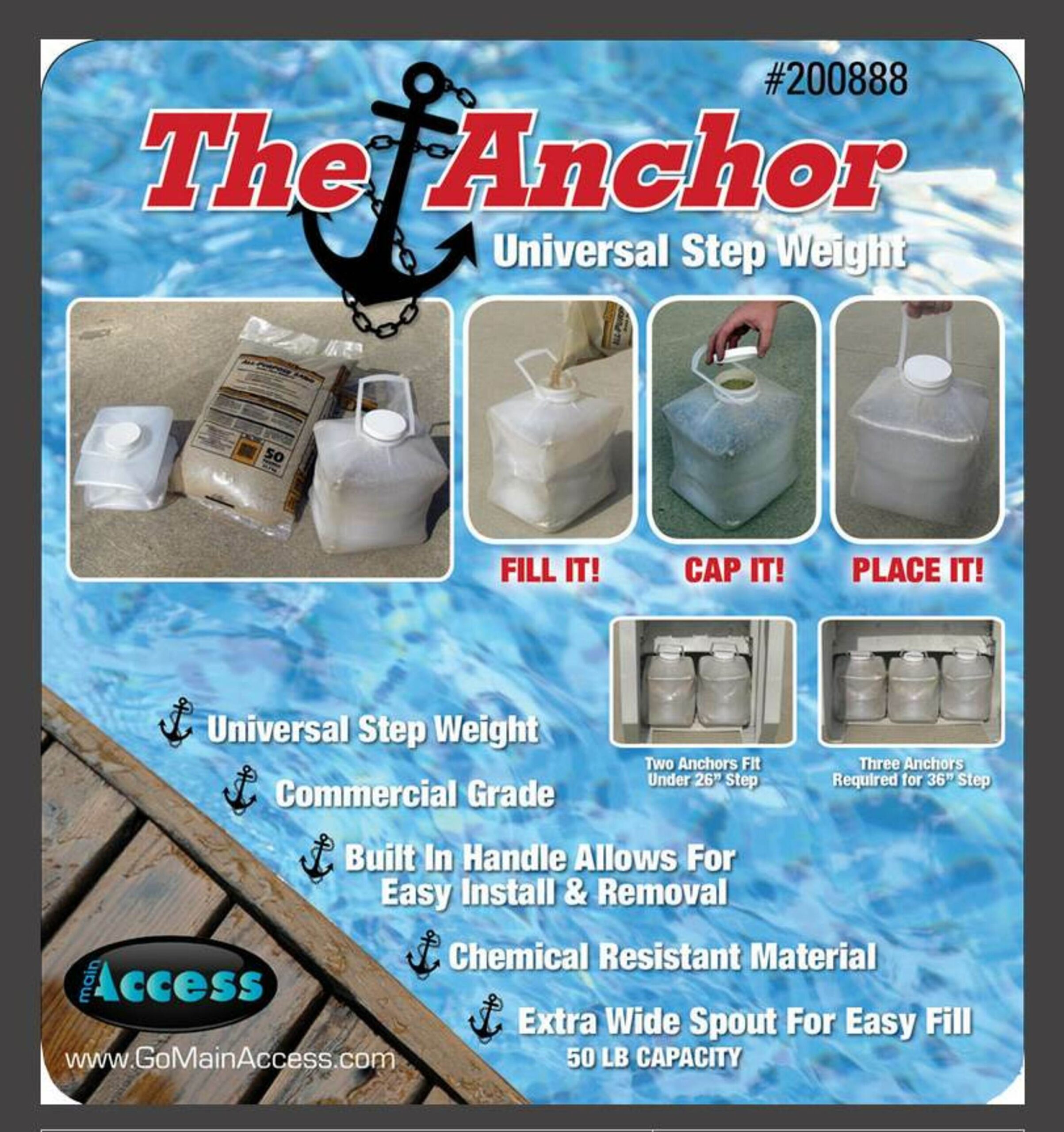 Main Access 54-in Plastic A-frame pool ladder Hand Rail Main Access 54-in Plastic A-frame pool ladder Hand Rail