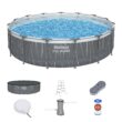 Bestway Steel Pro MAX 15 Feetx42 Inches Metal Frame Above Ground Pool Set and LED Light