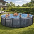 Bestway Steel Pro MAX 15 Feetx42 Inches Metal Frame Above Ground Pool Set and LED Light