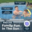 Bestway Steel Pro MAX 15 Feetx42 Inches Metal Frame Above Ground Pool Set and LED Light