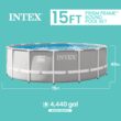 Intex 15ft x 48in Prism Above Ground Swimming Pool Set with Ladder and Cover