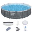 Bestway Steel Pro MAX 18 Feet x 48 Inches Round Above Ground Pool Set w/LED Light and Remote