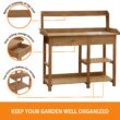 VEIKOUS Wooden Potting Bench Tables 46-in x 47.9-in x 15.3-in Natural Potting Bench VEIKOUS Wooden Potting Bench Tables 46-in x 47.9-in x 15.3-in Natural Potting Bench