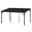VEIKOUS 14-ft W x 10-ft L x 8-ft H Black Metal Attached Pergola