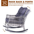 VEIKOUS Set of 2 Wicker Gray Wicker Frame Rocking Chair with Gray Rocking Chair Cushioned Seat VEIKOUS Set of 2 Wicker Gray Wicker Frame Rocking Chair with Gray Rocking Chair Cushioned Seat