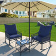 VEIKOUS Set of 2 Wicker Blue Wicker Frame Rocking Chair with Blue Rocking Chair Cushioned Seat VEIKOUS Set of 2 Wicker Blue Wicker Frame Rocking Chair with Blue Rocking Chair Cushioned Seat