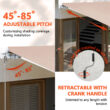 VEIKOUS 155.7-in Width x 10-in Height x 96-in Projection Beige Manual Retractable Patio Awning