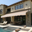 VEIKOUS 116.3-in Width x 10-in Height x 96-in Projection Beige Fabric Manual Retractable Patio Awning
