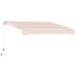 VEIKOUS 116.3-in Width x 10-in Height x 96-in Projection Beige Fabric Manual Retractable Patio Awning