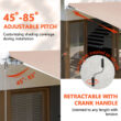 VEIKOUS 116.3-in Width x 10-in Height x 96-in Projection Beige Fabric Manual Retractable Patio Awning