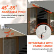 VEIKOUS 116.3-in Width x 10-in Height x 96-in Projection Gray Fabric Manual Retractable Patio Awning