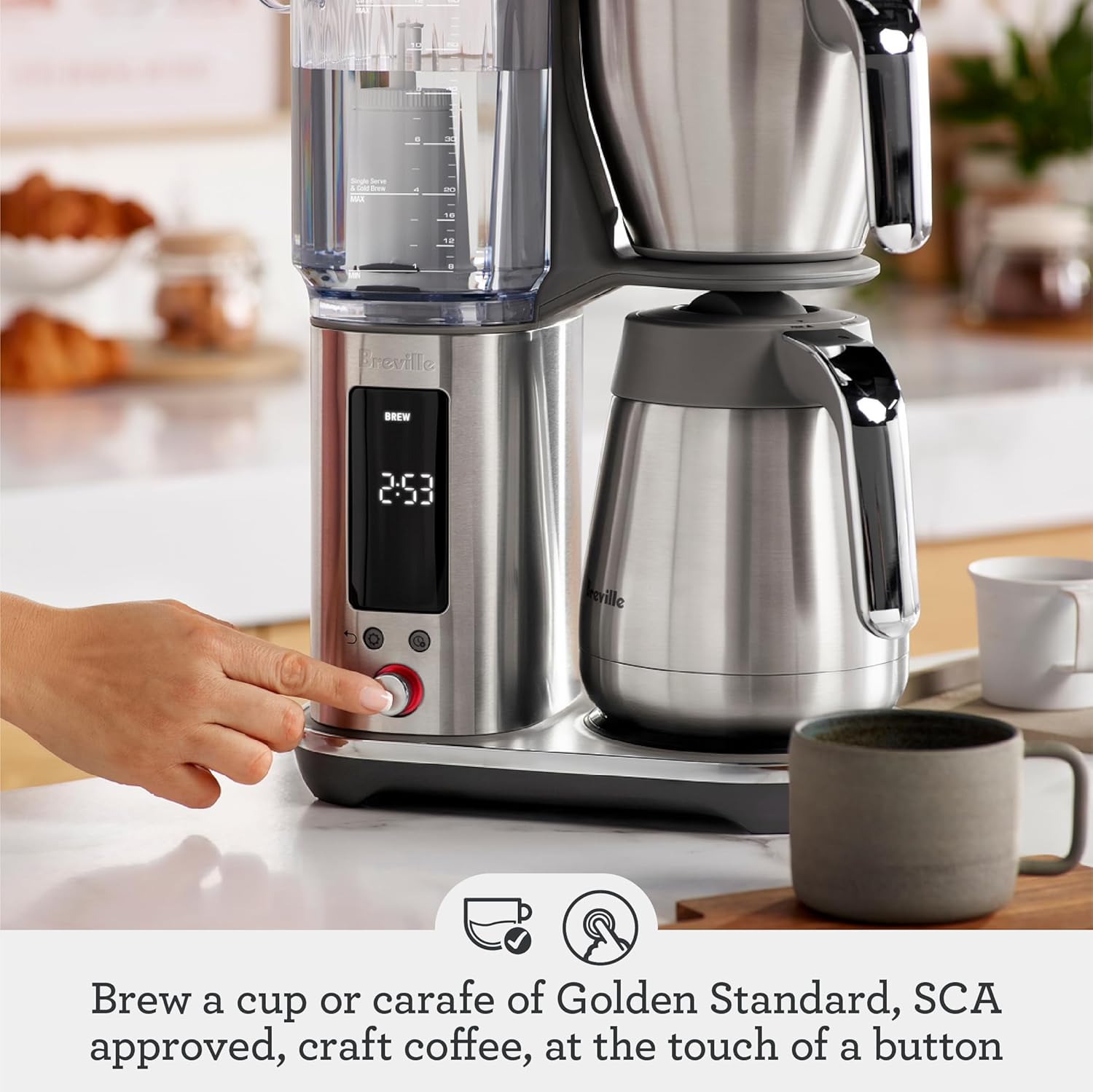 Breville Luxe Drip Coffee Machine BDC465DBL, Damson Blue, Thermal Carafe Breville Luxe Drip Coffee Machine BDC465DBL, Damson Blue, Thermal Carafe