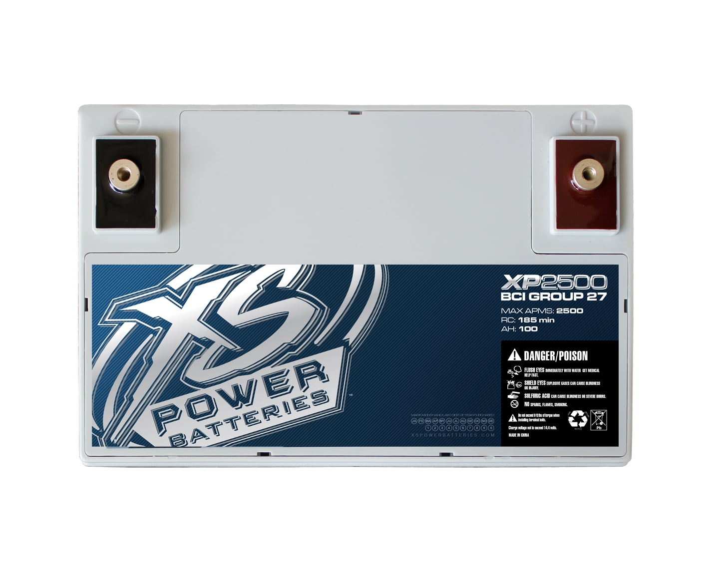 XS Power Supplemental Car Audio Power 12 Volt AGM Battery with2000 Amps & 80 Amp Hours & 150 Minutes of Reserve Capacity Supplemental Car Audio Power 12 Volt AGM Battery with2000 Amps & 80 Amp Hours & 150 Minutes of Reserve Capacity