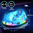 Flybar 12V Glow Bumper Car Ride On Toy - Indoor/Outdoor Toys, Toddler Toys, Bumper Cars, Kids Electric Car, w/ 360° Spins, Multi-Color LED Lights, Max Weight of 100lbs, Age 4-9yrs, Blue