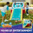 Flybar FunPark Giant Inflatable Skee‑Ball Game – 11 Ft. Long Arcade Toy with 4 Balls and Electric Air Pump for Backyard, Indoor or Outdoor Family Play; Active Game for Kids & Adults, Ages 6+