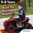 Kid Trax 12V ATV Ride On - Electric ATV, 2 Speed, Ride On Toys, Led Headlights, Quad Four Wheelers, Forward and Reverse, Kids Car Ride On, Indoor/Outdoor Toys, Max Weight 77 lb, Ages 3-8, FIRE RED