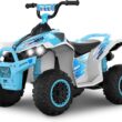 Kid Trax 12V ATV for Boys and Girl Toys - Toddler Ride On ATV, Kids' Electric Vehicle, ATV Quad Car Toy w/ 2 Speed, Led Headlights, Four Wheelers Ride On Toy, Max Weight 77 lb, Ages 3-8, ICE Blue
