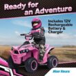 Kid Trax Pink 12V ATV Ride On Toys - Quad ATV, Electric 4 Wheeler, Reverse and Forward, Kids' Electric Vehicle, Quad Car ATV w/ 2 Speed, Led Headlights, 4 Wheeler, Max Weight 77 lb, Ages 3-8