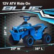 Kid Trax 12V Electric ATV - Boys and Girls Ride On Toys, Indoor/Outdoor Quad Four Wheelers, ATV Ride On, Kids' Electric Vehicle, ATV Car Vehicle w/Led Headlight, Max Weight 77 lb, Ages 3-8, Blue