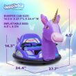 6V Unicorn Toys Bumper Car - Kids Electric Car, Ride On Toddler Toy, Toddler Boys, w/Music, Parent Remote Control, LED Light, 360° Spin, 1 MPH, Auto-inflated, Max Weight of 66lbs, Age 1.5-4