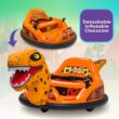 6V Raptor Dinosaur Toys Bumper Car - Kids Car to Drive, Ride On Toy, Auto-Inflated, w/Music, Parent Remote Control, LED Lights, 360° Spin, 1 MPH, Max Weight of 66lbs, Age 1.5-4 Years