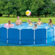 Intex 15-ft x 15-ft x 48-in Metal frame Round Above-Ground Pool with Filter Pump with Ground Cloth with Pool Cover with Ladder