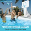 Dunn-Rite PoolSport Swimming Pool Basketball Hoop w/Ball, Base, & 13.5 Inch Stainless Steel Rim for Adults & Kids