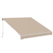 AECOJOY 8' x 10' Manual Retractable Patio Awning,Outdoor Awning Retractable Sunshade Shelter-Beige