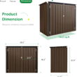 AECOJOY 46 Cu ft. Outdoor Trash Can Storage Shed Waterproof Horizontal Storage Cabinet in Brown&nbsp;
