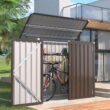 AECOJOY 46 Cu ft. Outdoor Trash Can Storage Shed Waterproof Horizontal Storage Cabinet in Brown&nbsp;